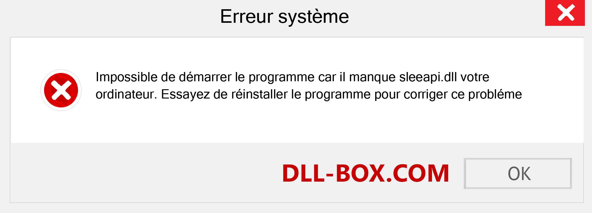 Le fichier sleeapi.dll est manquant ?. Télécharger pour Windows 7, 8, 10 - Correction de l'erreur manquante sleeapi dll sur Windows, photos, images